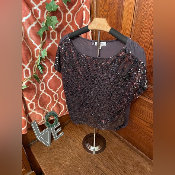 JLO Silver Sequin Blouse - Picture 1 of 5